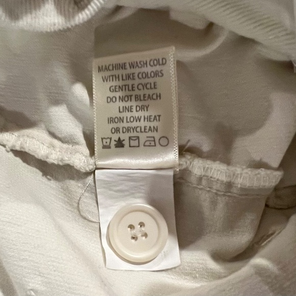 Corduroy Wide Leg Ankle Pants, Ivory, Size M - Picture 7 of 9